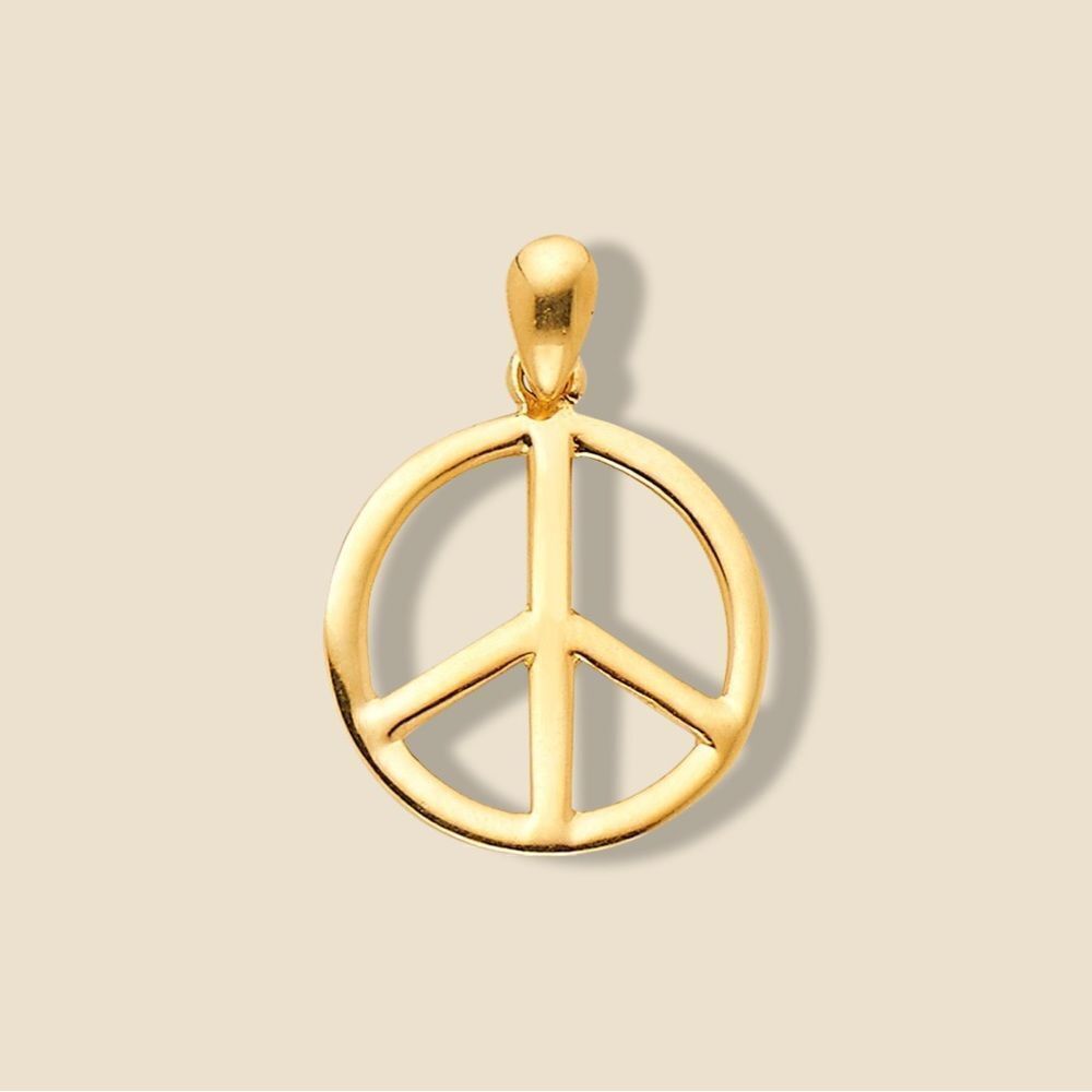 14k Solid Gold Peace Charm | Everyday Jewelry | Birthday Gift | Tehrani Jewelry
